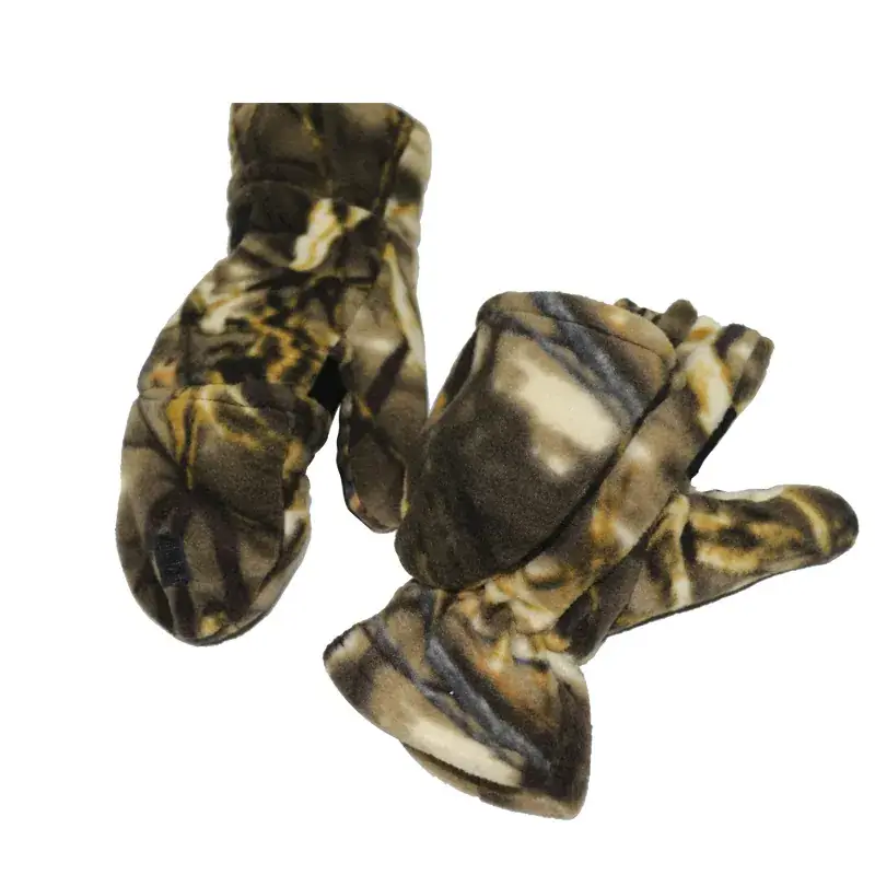 Leopard Camo Fleece Ski Gloves Men Women Warm Winter - Image 5