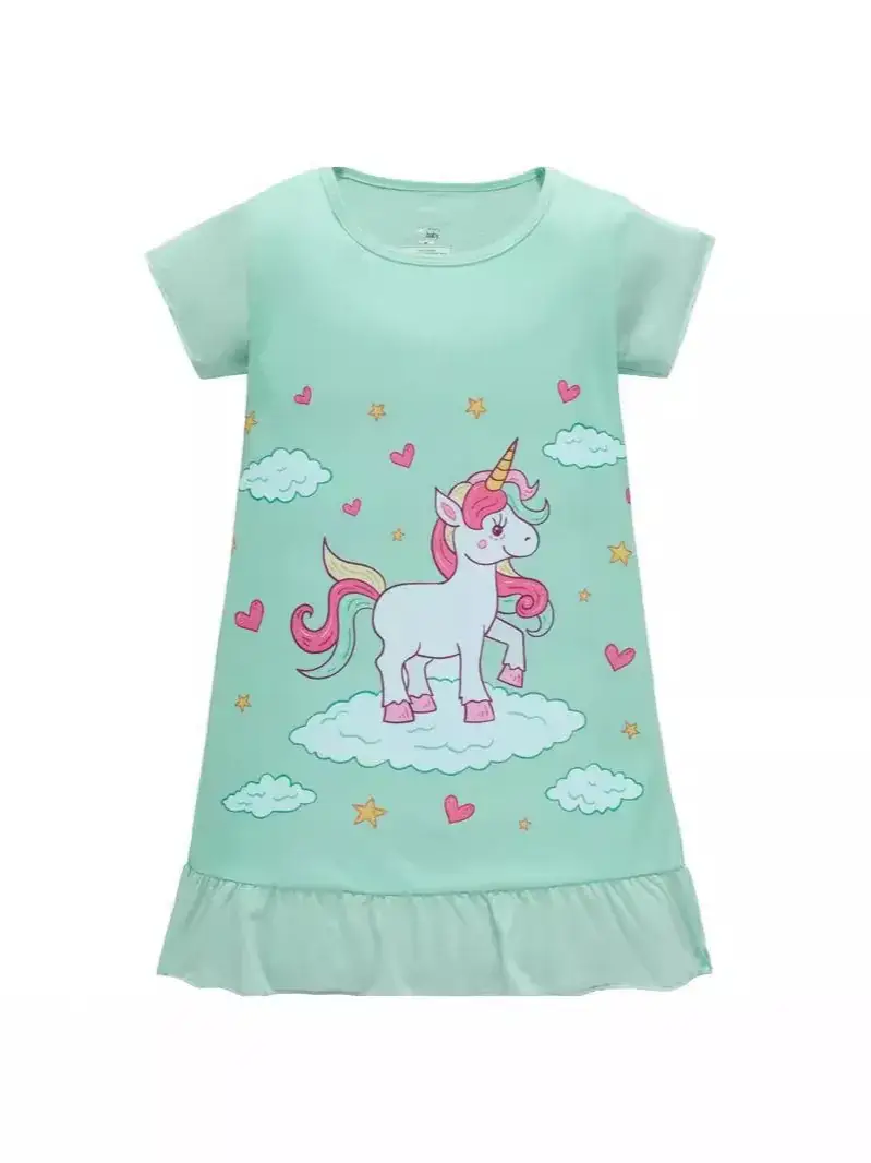 Girls Pink Frozen Print Nightgown Dress - Image 29