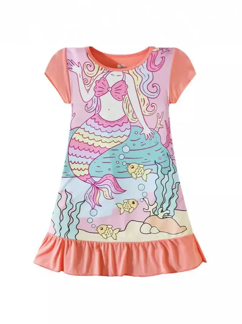 Girls Pink Frozen Print Nightgown Dress - Image 30
