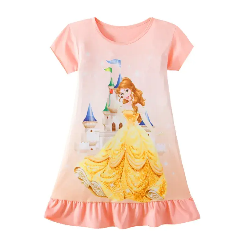 Girls Pink Frozen Print Nightgown Dress - Image 9