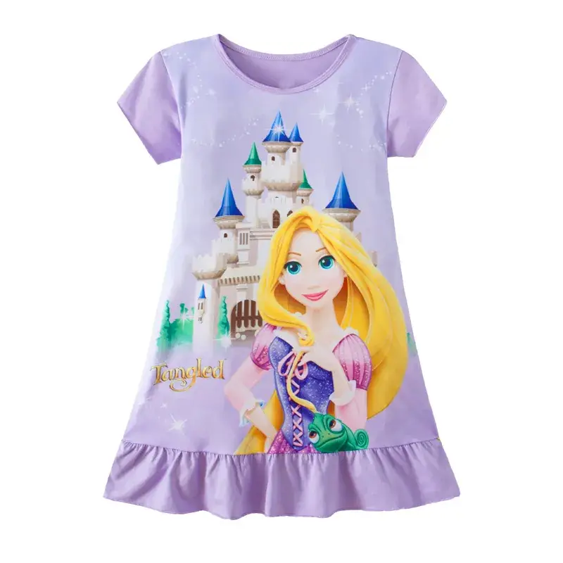 Girls Pink Frozen Print Nightgown Dress - Image 10