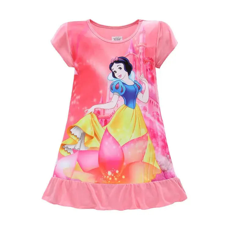 Girls Pink Frozen Print Nightgown Dress - Image 14