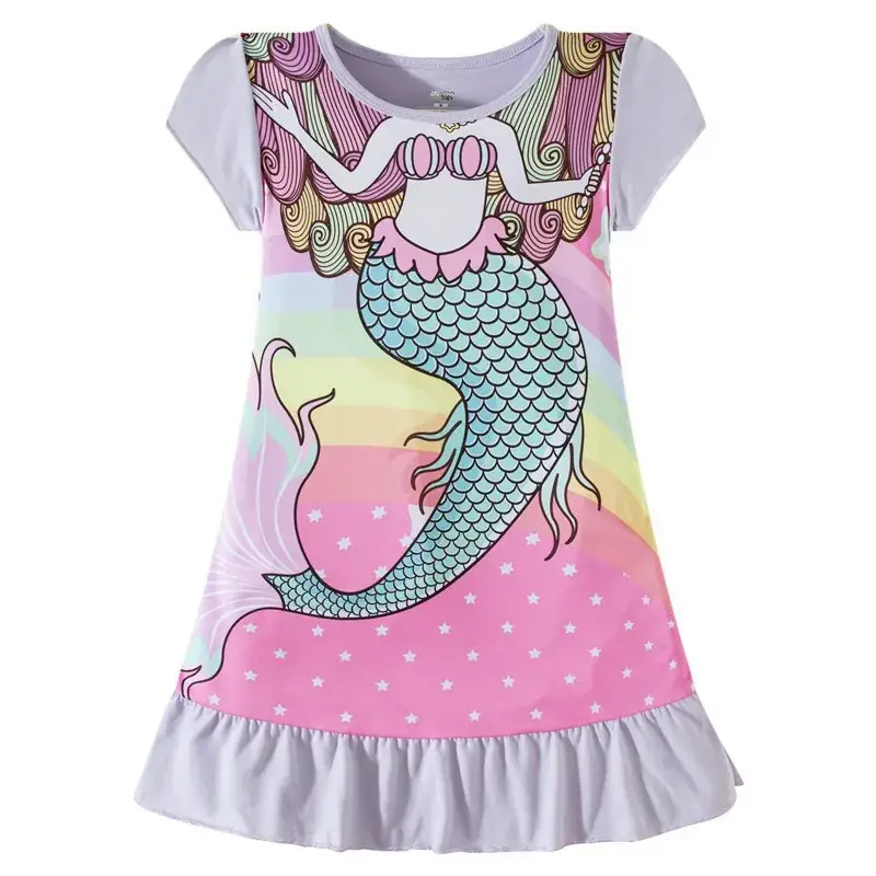 Girls Pink Frozen Print Nightgown Dress - Image 16