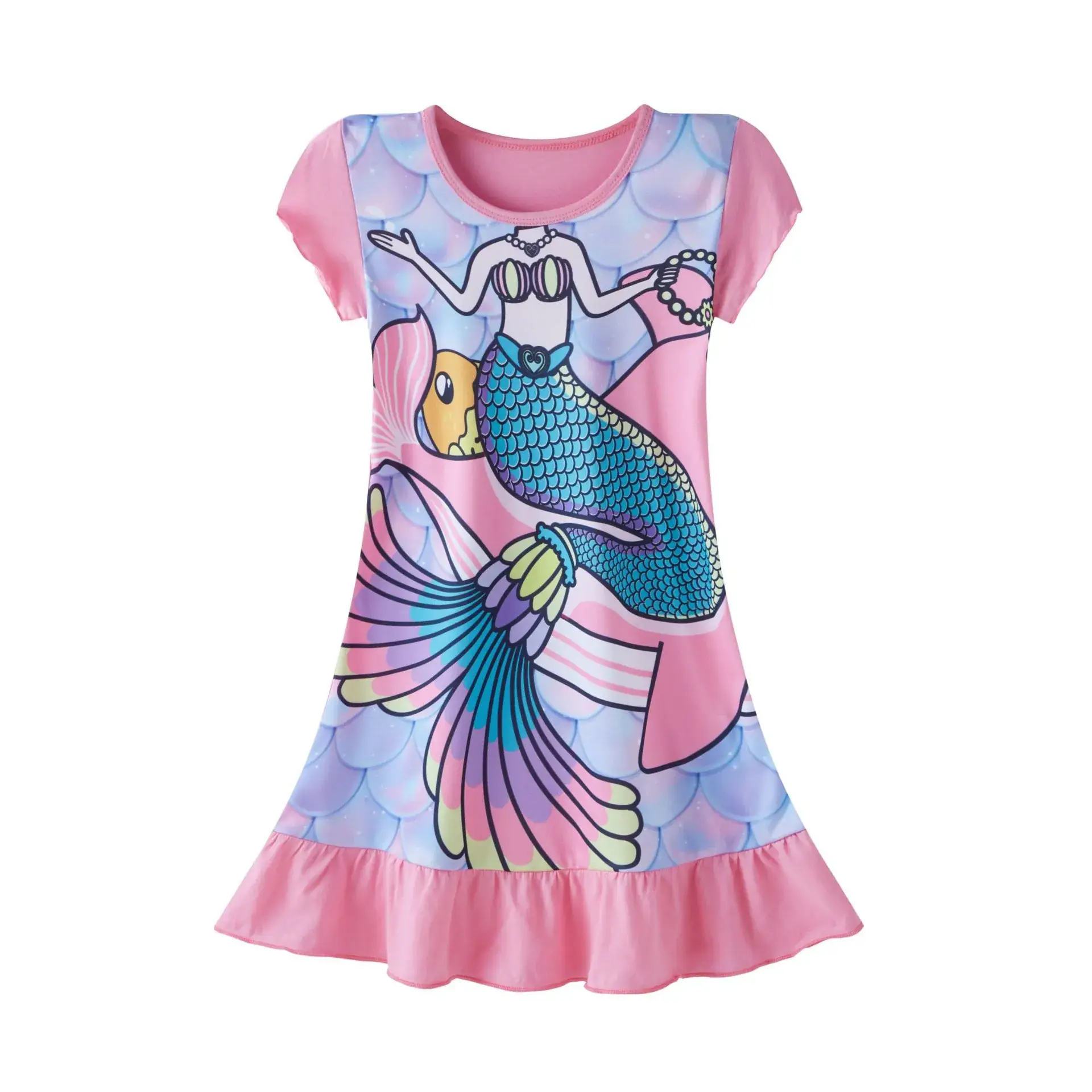Girls Pink Frozen Print Nightgown Dress - Image 17