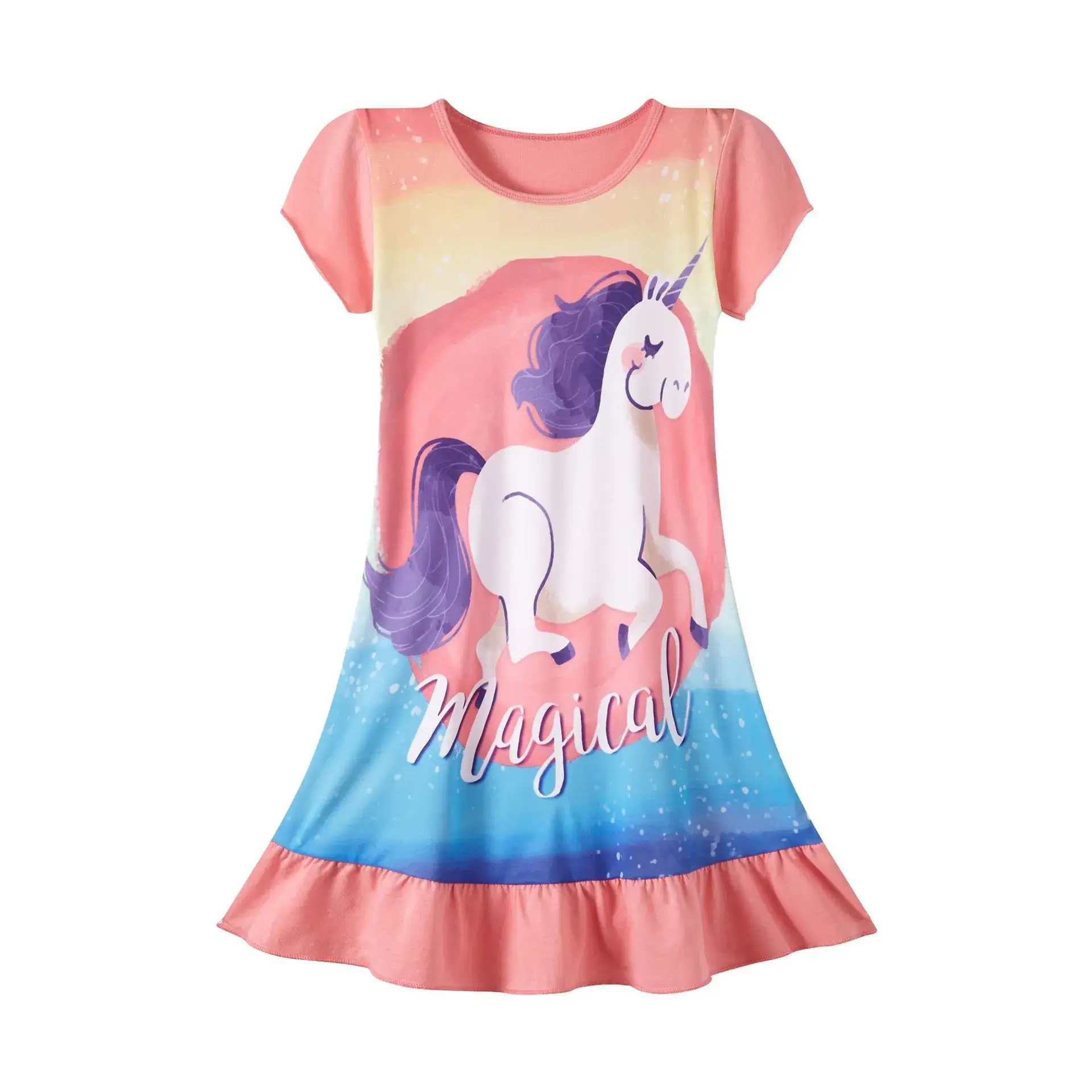 Girls Pink Frozen Print Nightgown Dress - Image 20