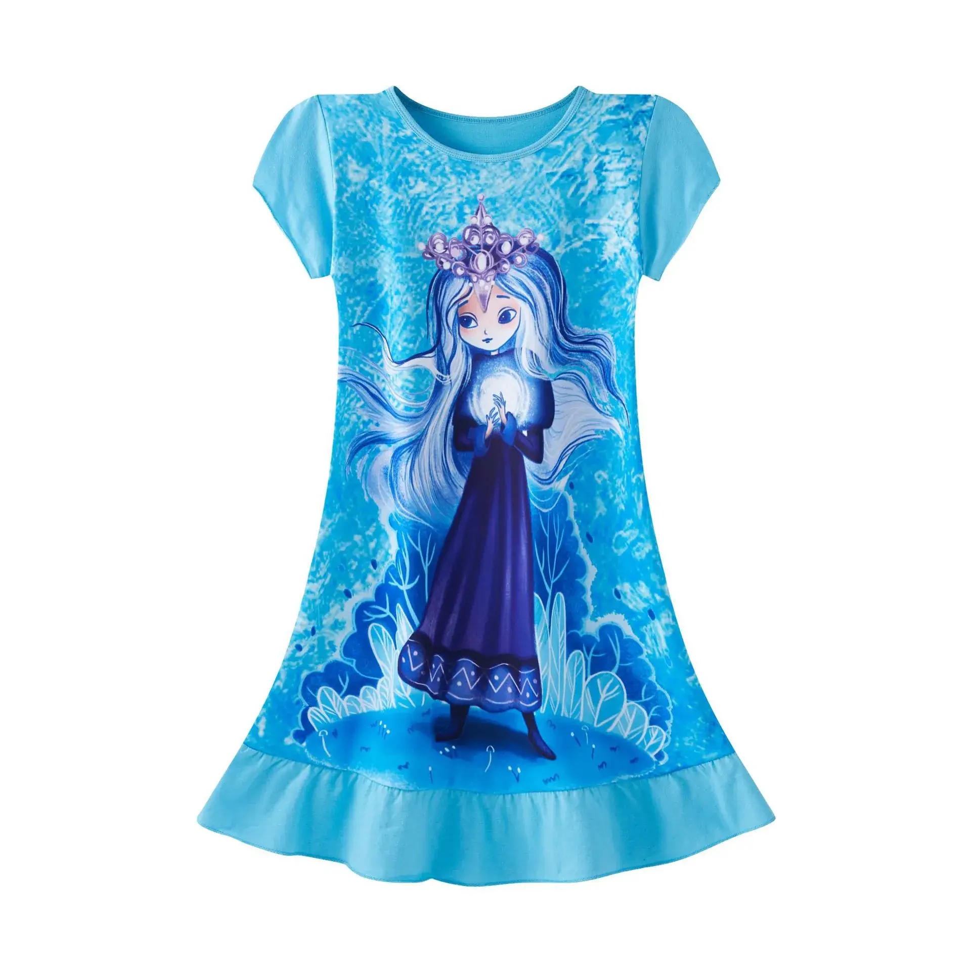 Girls Pink Frozen Print Nightgown Dress - Image 23