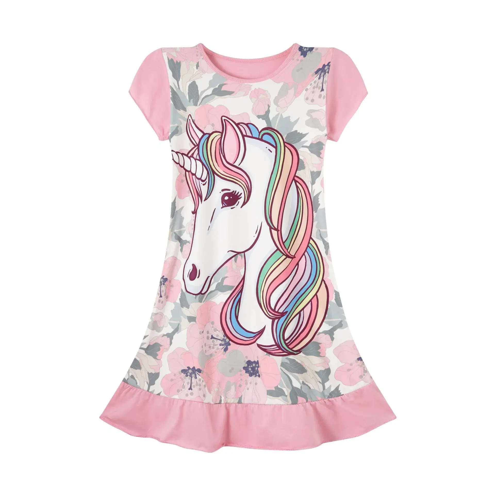 Girls Pink Frozen Print Nightgown Dress - Image 25