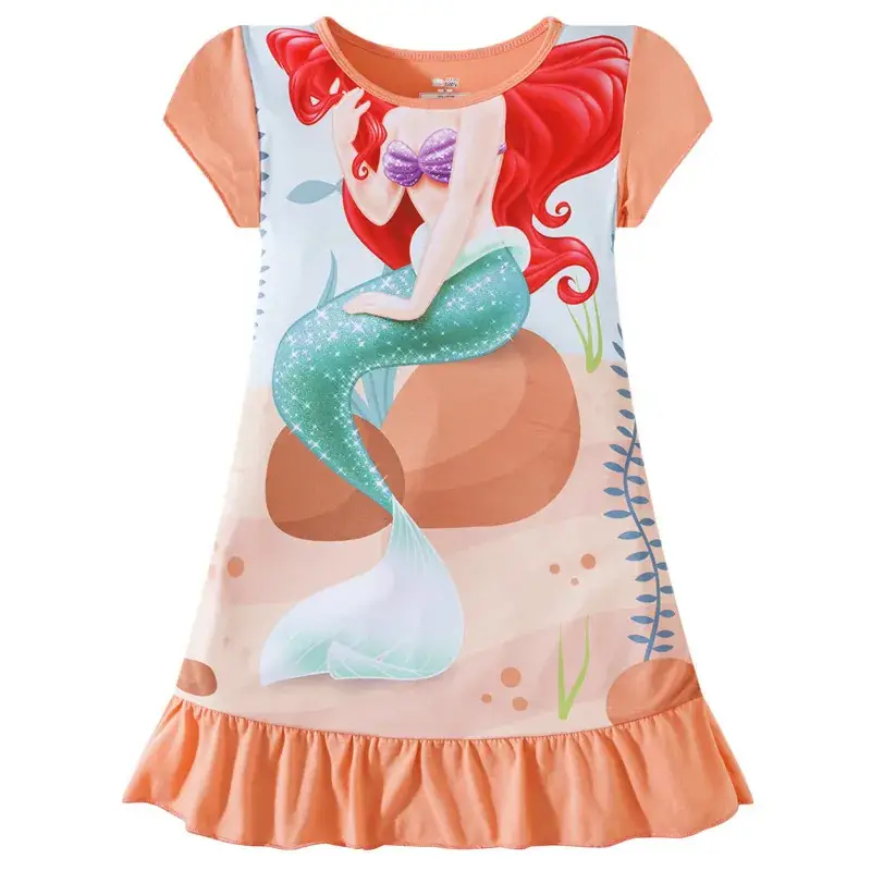 Girls Pink Frozen Print Nightgown Dress - Image 3