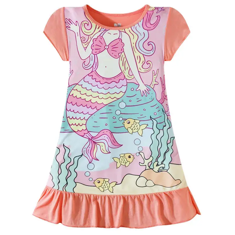 Girls Pink Frozen Print Nightgown Dress - Image 4