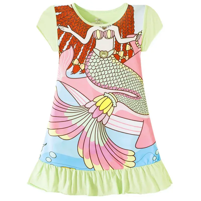 Girls Pink Frozen Print Nightgown Dress - Image 7