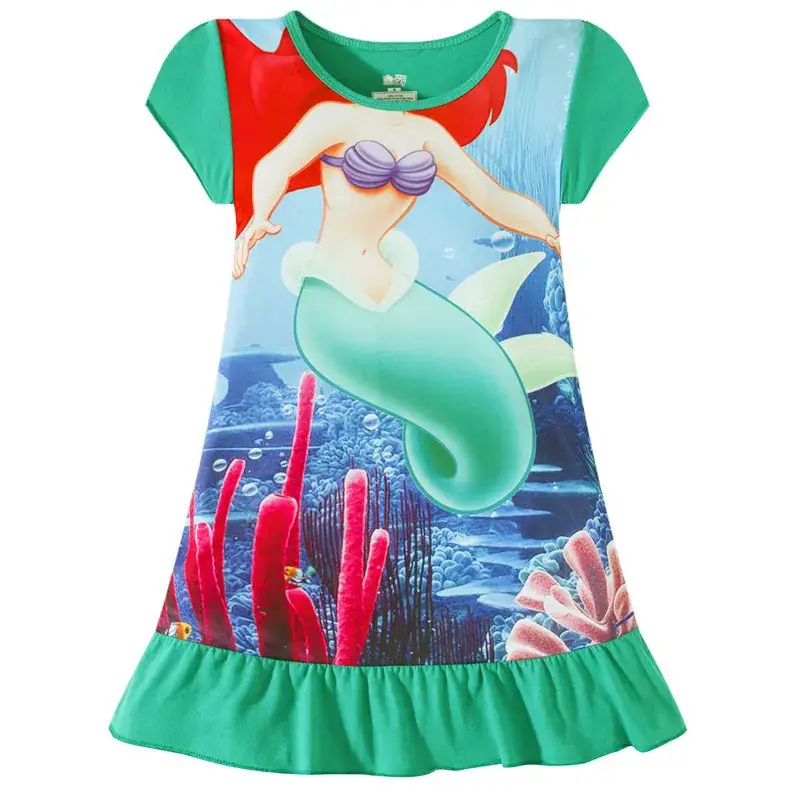 Girls Pink Frozen Print Nightgown Dress - Image 8