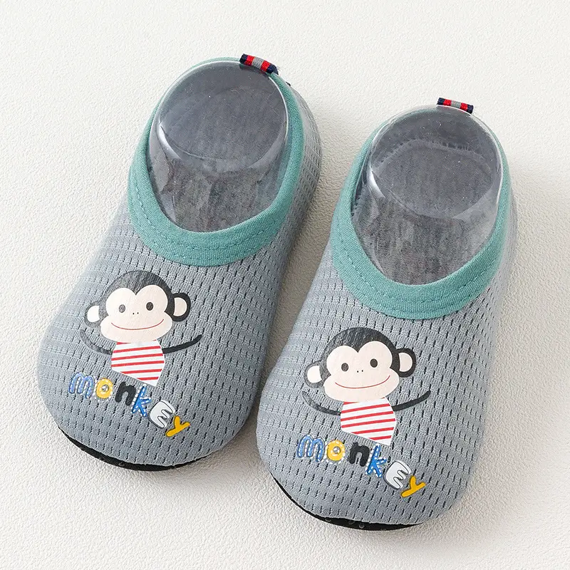 Pink Duck Print Baby Floor Socks for Toddler Girls
