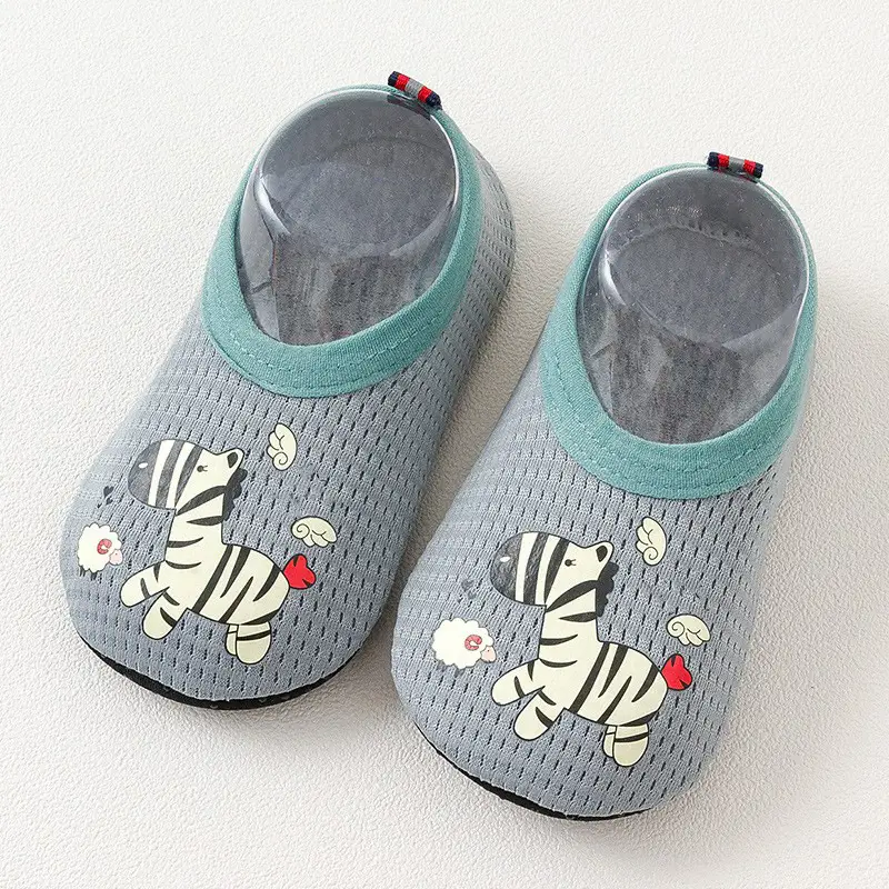 Pink Duck Print Baby Floor Socks for Toddler Girls - Image 2