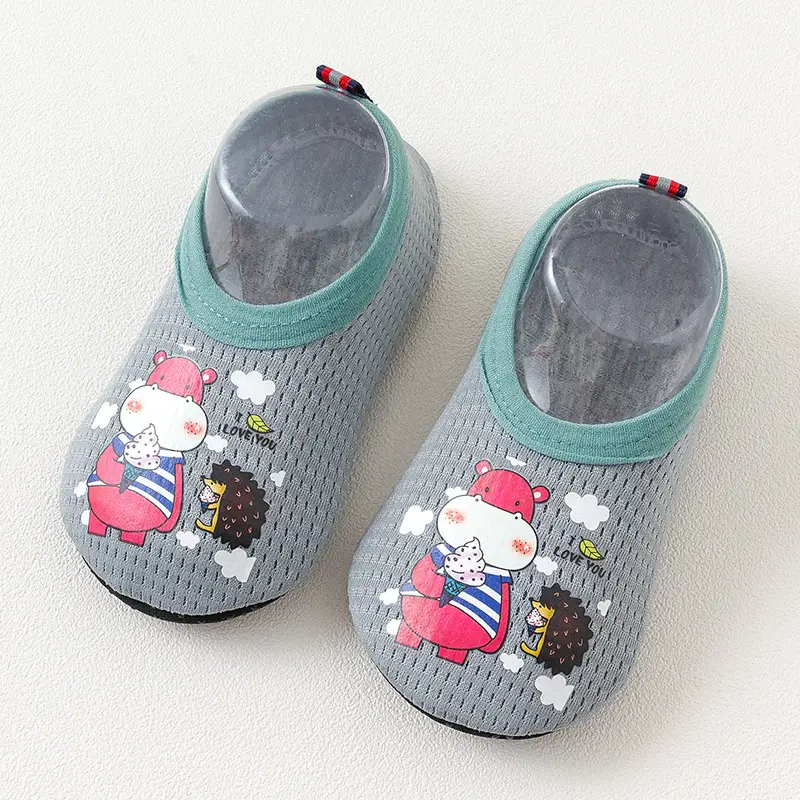 Pink Duck Print Baby Floor Socks for Toddler Girls - Image 3