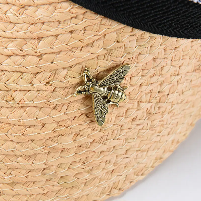 Celebraity Straw Sun Hat with Butterfly Decor - Image 3