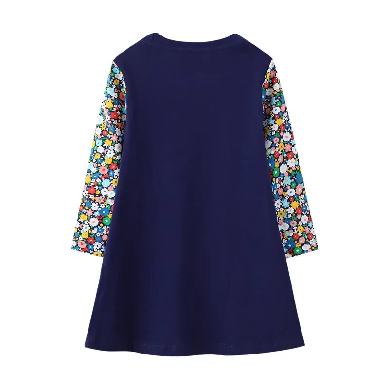 Girls Bunny Embroidered Dress Blue Summer