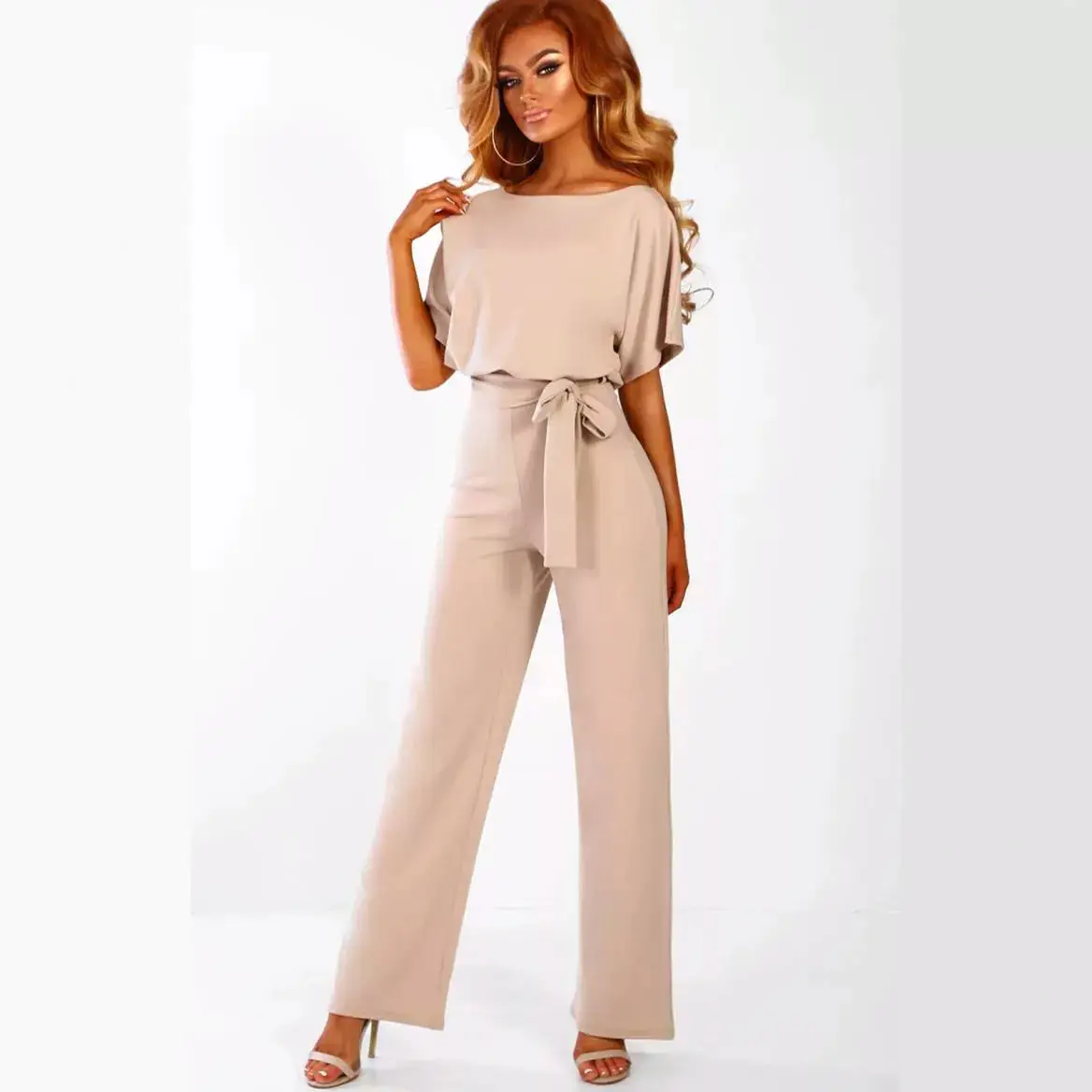 Black Lace-Up Button Jumpsuit Women 2019 Spring Summer - Image 12