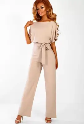 Black Lace-Up Button Jumpsuit Women 2019 Spring Summer - Image 5