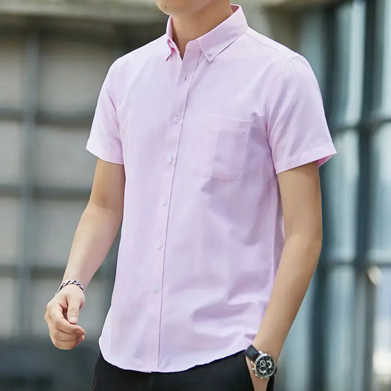 Men's 2024 Slim Oxford Spun Short Sleeve Shirt Grey - Image 4