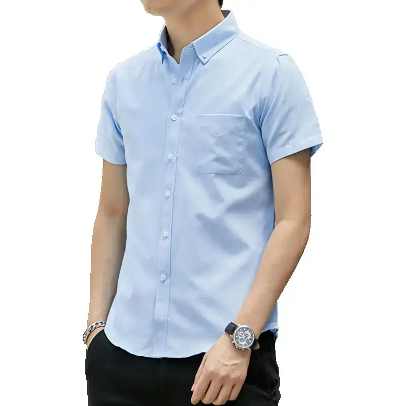 Men's 2024 Slim Oxford Spun Short Sleeve Shirt Grey - Image 6