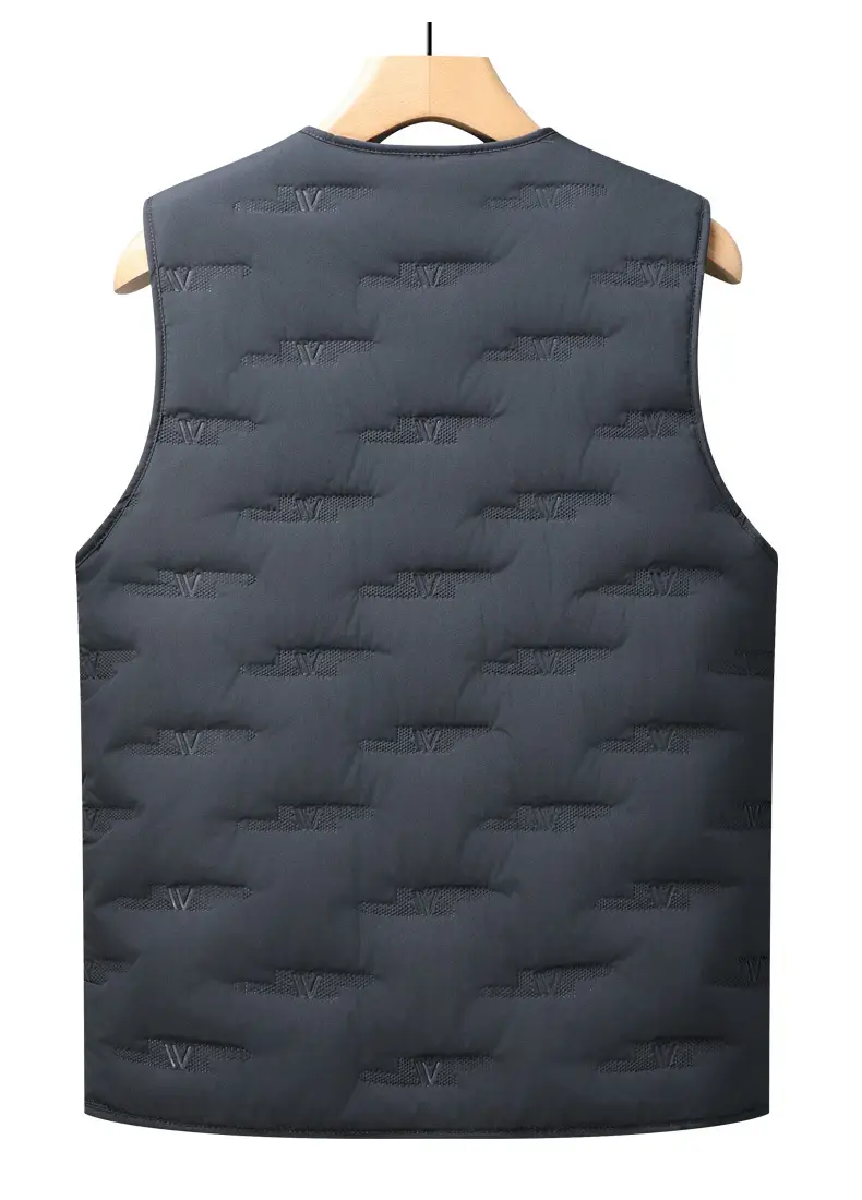 Middle-Aged Men Fleece Sleeveless Vest Winter Warm Black — feature 11