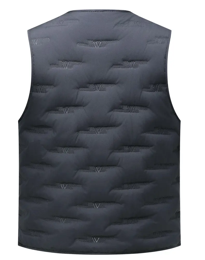 Middle-Aged Men Fleece Sleeveless Vest Winter Warm Black — feature 14