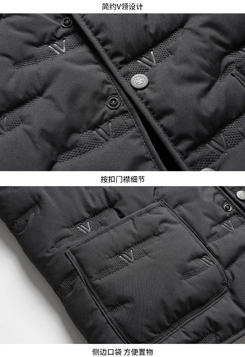 Middle-Aged Men Fleece Sleeveless Vest Winter Warm Black — feature 21
