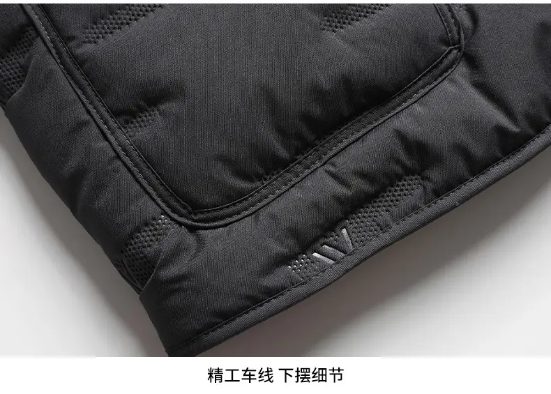 Middle-Aged Men Fleece Sleeveless Vest Winter Warm Black — feature 23