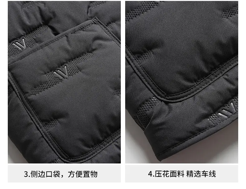 Middle-Aged Men Fleece Sleeveless Vest Winter Warm Black — feature 6