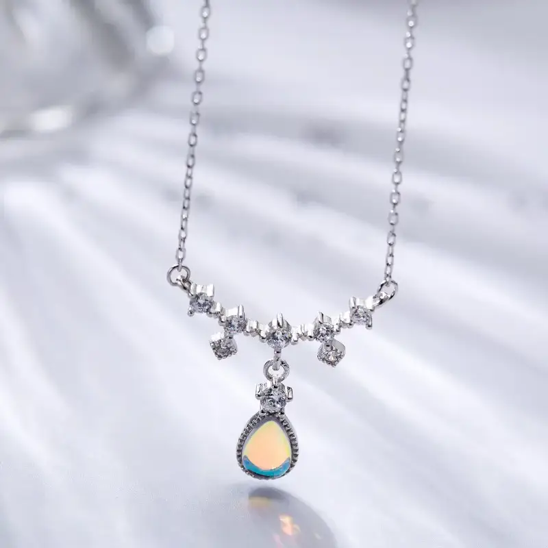 Moonlight Stone Necklace for Women Silver 925 Sterling