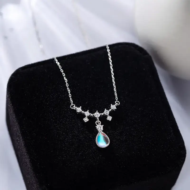 Moonlight Stone Necklace for Women Silver 925 Sterling