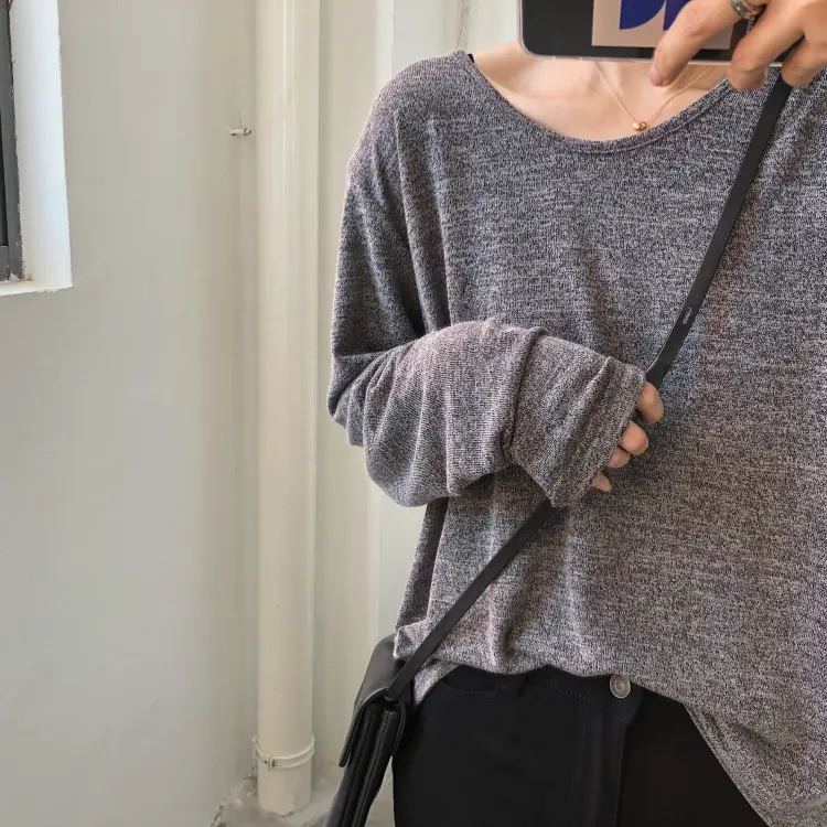 Women Slimming Long Sleeve T-Shirt Grey 2025 - Image 5