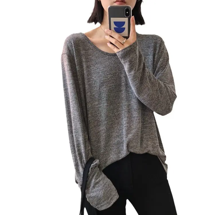 Women Slimming Long Sleeve T-Shirt Grey 2025 - Image 7