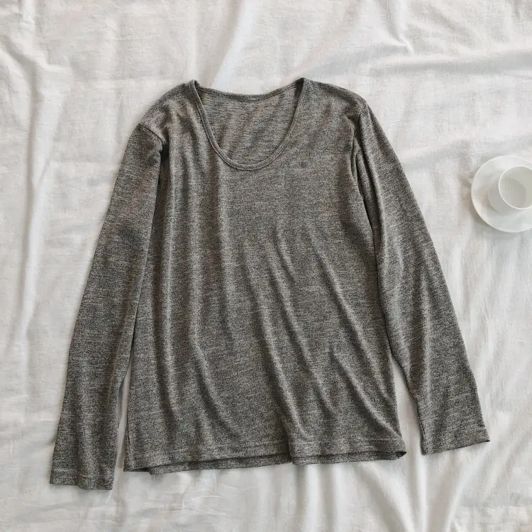 Women Slimming Long Sleeve T-Shirt Grey 2025 - Image 2