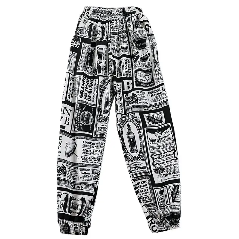 Children's Black Neon Cargo Pants Casual Dance Pants