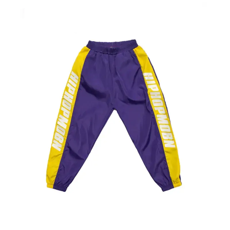 Children's Black Neon Cargo Pants Casual Dance Pants