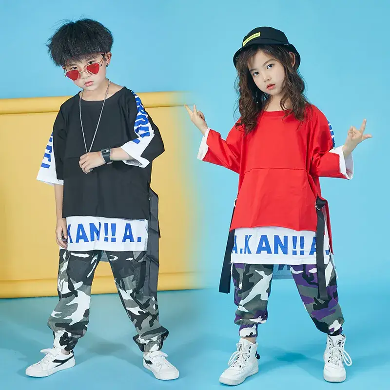 Girls Camouflage Hip Hop Dance Pants Summer - Image 6