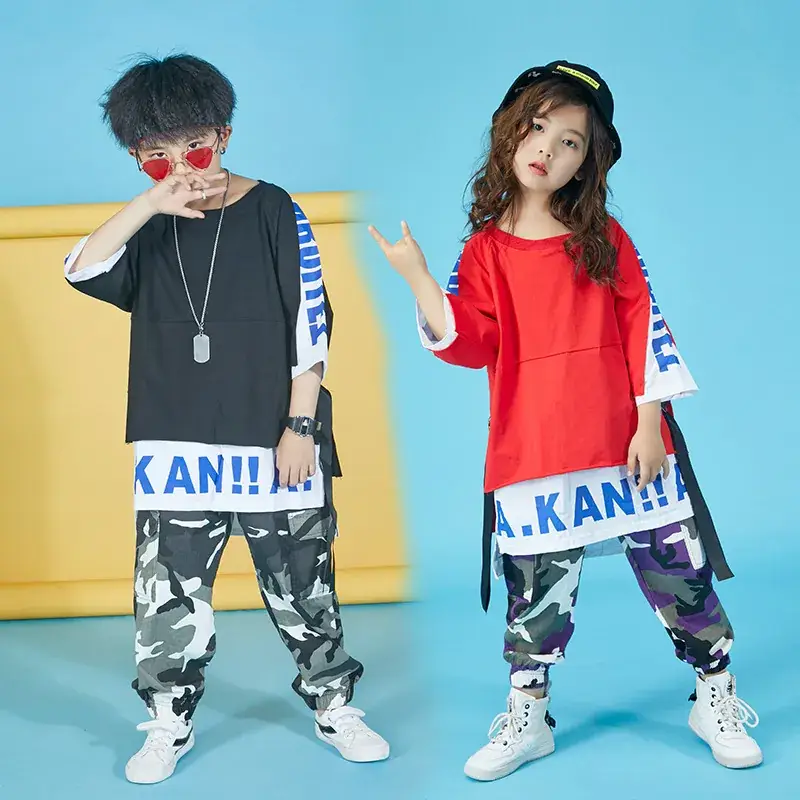 Girls Camouflage Hip Hop Dance Pants Summer - Image 8