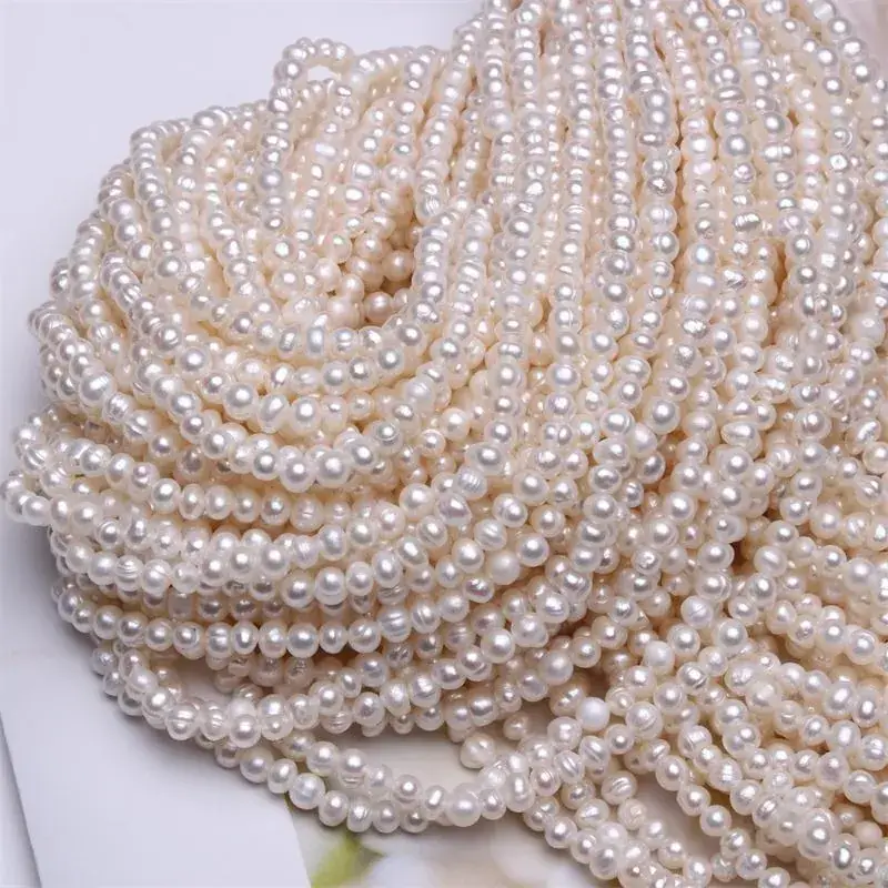 Freshwater Pearl DIY Necklace 3-4-5mm Flawed Beaded - Image 5