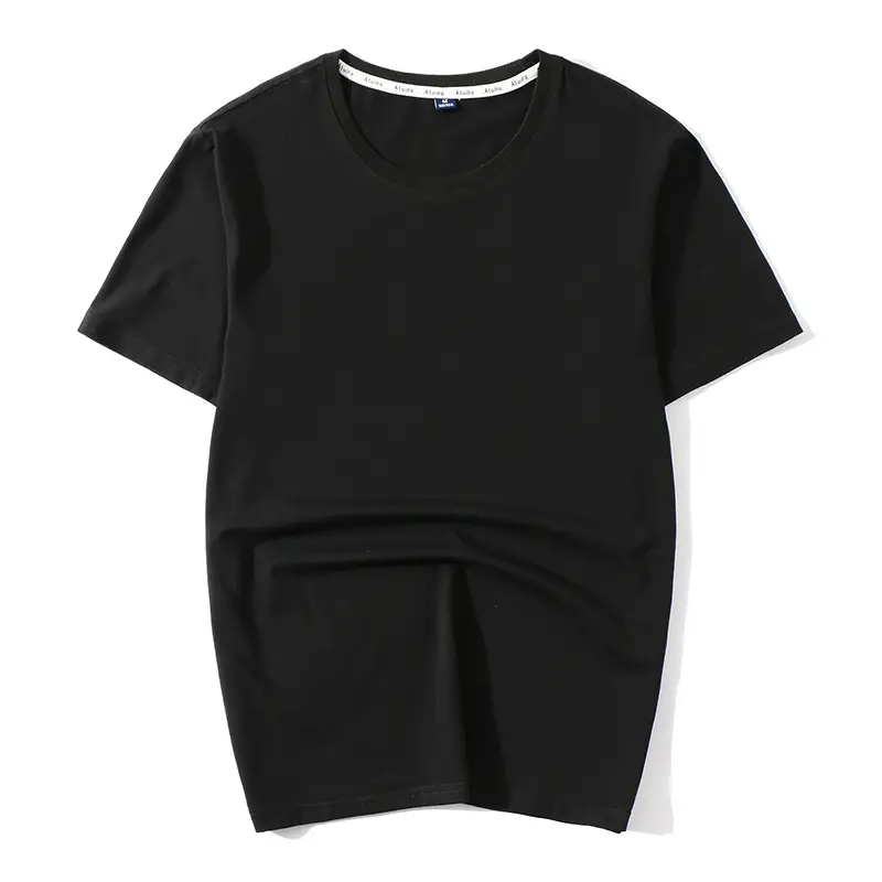 Large Size Men's Ice Cool Cotton T-Shirt Black - Image 3