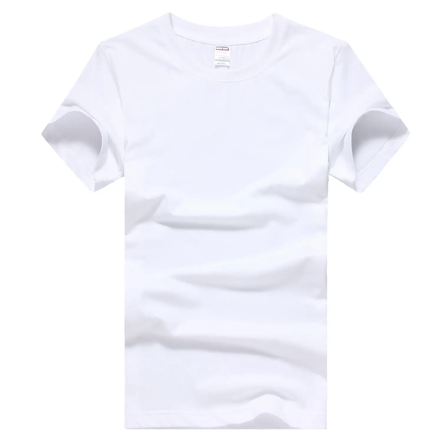 White Cotton Round Neck T-Shirt for Men - Image 4