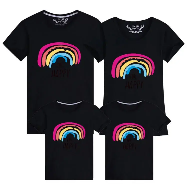 Pink Rainbow 24-Year Family Cotton T-Shirt Set