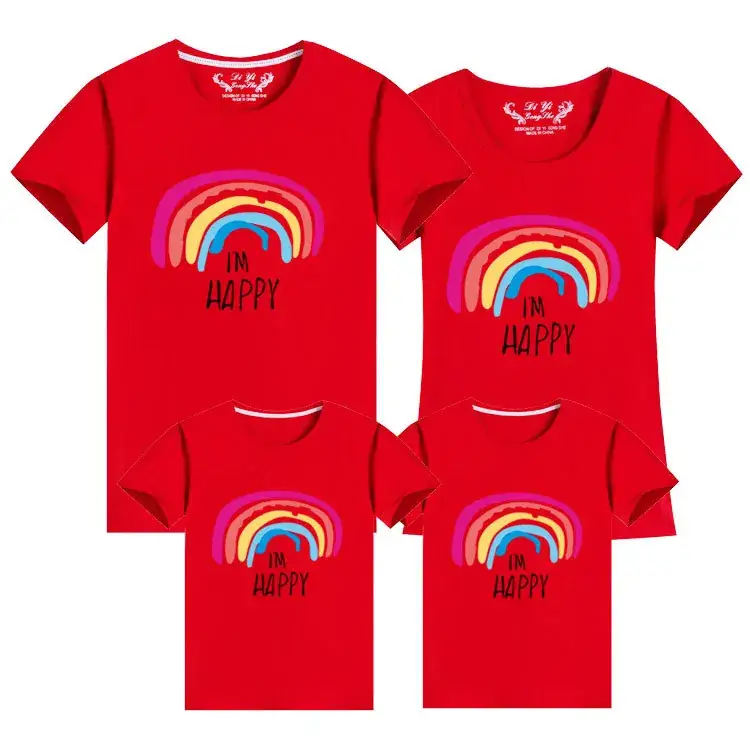 Pink Rainbow 24-Year Family Cotton T-Shirt Set