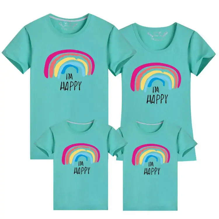 Pink Rainbow 24-Year Family Cotton T-Shirt Set