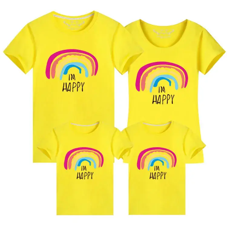 Pink Rainbow 24-Year Family Cotton T-Shirt Set