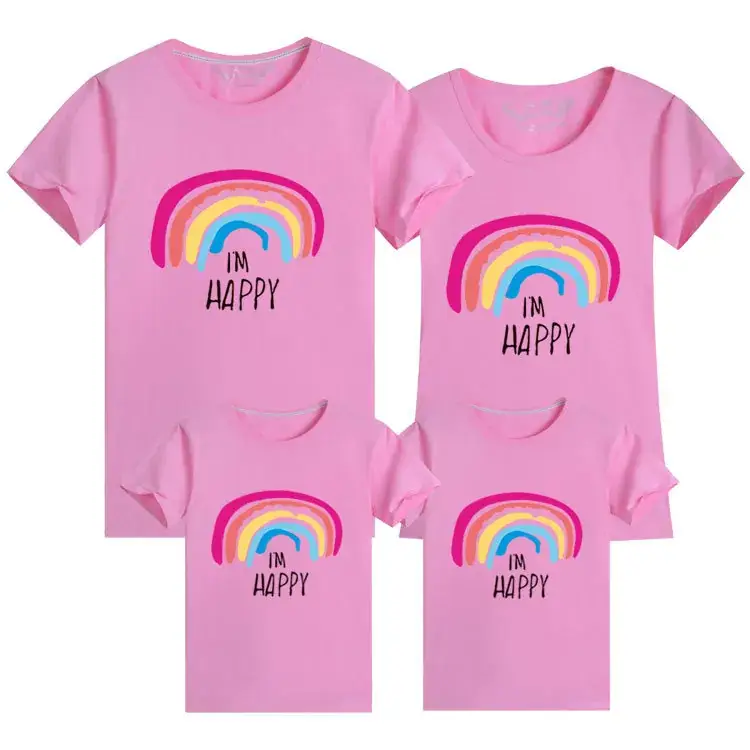 Pink Rainbow 24-Year Family Cotton T-Shirt Set
