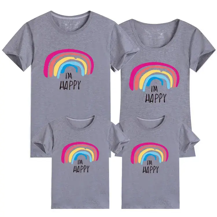 Pink Rainbow 24-Year Family Cotton T-Shirt Set