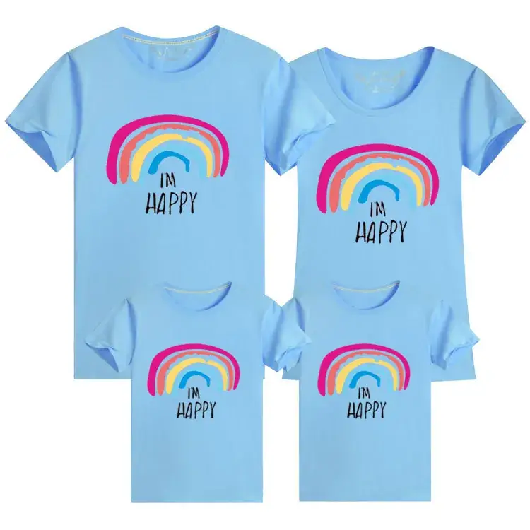 Pink Rainbow 24-Year Family Cotton T-Shirt Set