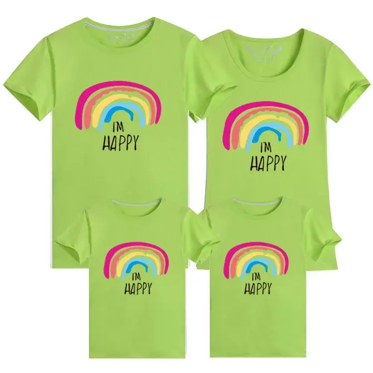 Pink Rainbow 24-Year Family Cotton T-Shirt Set