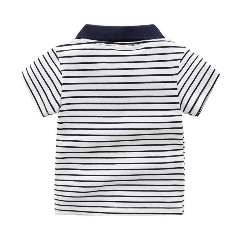 Light Blue Boys Polo Shirt with Cartoon Print 2026